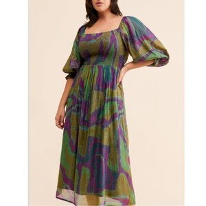 Anthropologie + Conditions Apply Riyana Midi Dress, NEW
